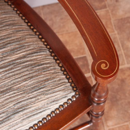 EDWARDIAN INLAID OCCASIONAL ELBOW CHAIR - ADDITIONAL PHOTO 9