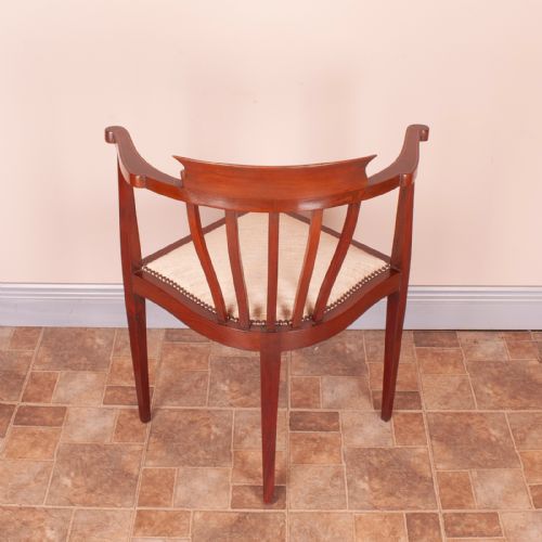 EDWARDIAN INLAID MAHOGANY CORNER CHAIR - ADDITIONAL PHOTO 3