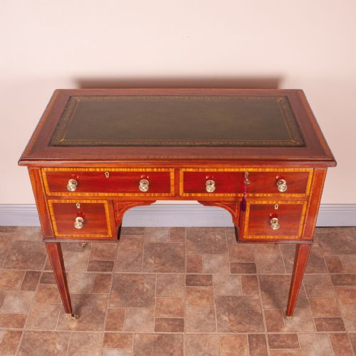 GOOD QUALITY EDWARDIAN INLAID MAHOGANY WRITING DESK - ADDITIONAL PHOTO 1