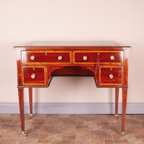GOOD QUALITY EDWARDIAN INLAID MAHOGANY WRITING DESK - ADDITIONAL PHOTO 3