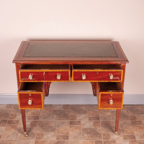 GOOD QUALITY EDWARDIAN INLAID MAHOGANY WRITING DESK - ADDITIONAL PHOTO 4