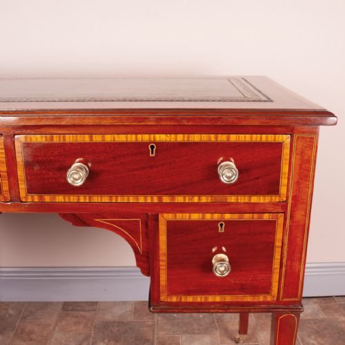 GOOD QUALITY EDWARDIAN INLAID MAHOGANY WRITING DESK - ADDITIONAL PHOTO 10