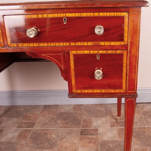 GOOD QUALITY EDWARDIAN INLAID MAHOGANY WRITING DESK - ADDITIONAL PHOTO 11