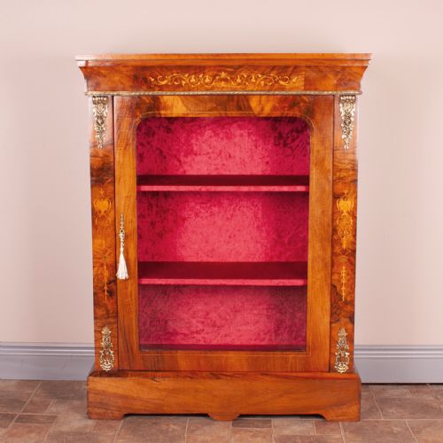 GOOD QUALITY VICTORIAN INLAID WALNUT PIER CABINET - ADDITIONAL PHOTO 1