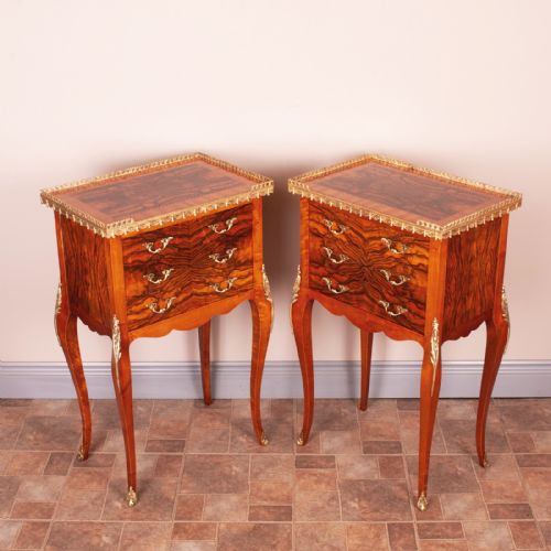 GOOD QUALITY CONTINENTAL PAIR OF BEDSIDES - ADDITIONAL PHOTO 1