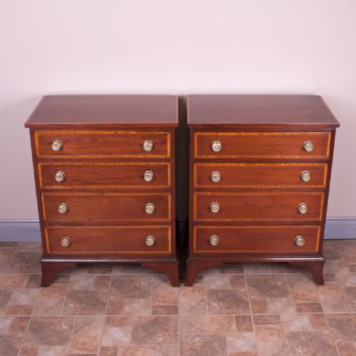 PAIR OF SMALL INLAID MAHOGANY CHESTS OF DRAWERS - ADDITIONAL PHOTO 1