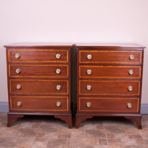 PAIR OF SMALL INLAID MAHOGANY CHESTS OF DRAWERS - ADDITIONAL PHOTO 2