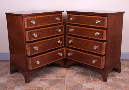 PAIR OF SMALL INLAID MAHOGANY CHESTS OF DRAWERS - ADDITIONAL PHOTO 4