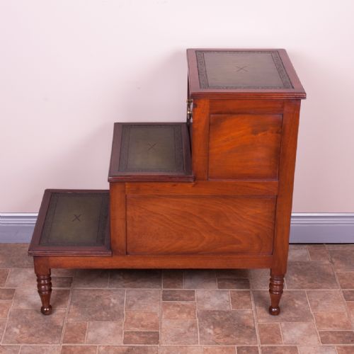 19THC MAHOGANY LIBRARY STEPS - ADDITIONAL PHOTO 1
