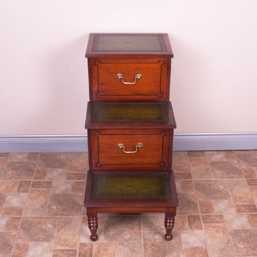 19THC MAHOGANY LIBRARY STEPS - ADDITIONAL PHOTO 2