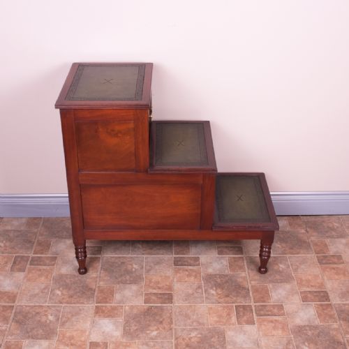 19THC MAHOGANY LIBRARY STEPS - ADDITIONAL PHOTO 3