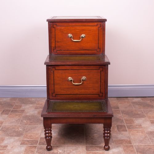 19THC MAHOGANY LIBRARY STEPS - ADDITIONAL PHOTO 6
