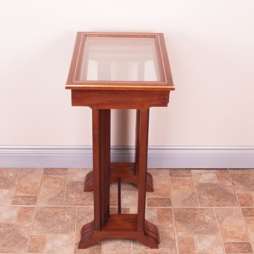 GOOD QUALITY FRENCH BRASS INLAID MAHOGANY QUARTETTO NEST OF TABLES - ADDITIONAL PHOTO 11