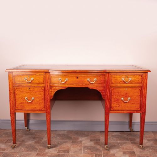 GOOD QUALITY INLAID SATINWOOD WRITING DESK - ADDITIONAL PHOTO 1