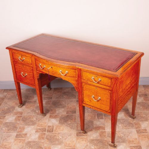 GOOD QUALITY INLAID SATINWOOD WRITING DESK - ADDITIONAL PHOTO 5