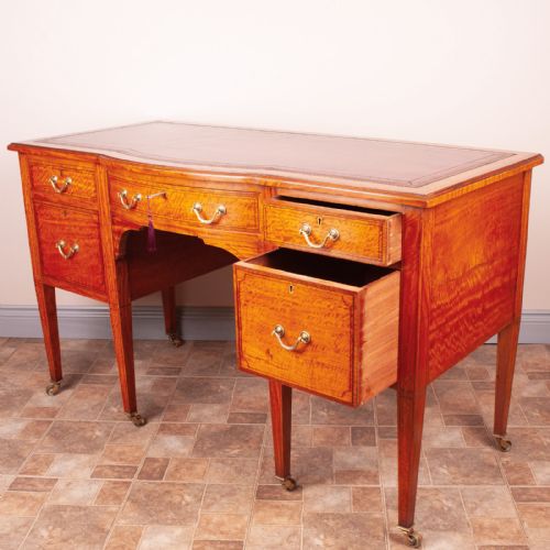 GOOD QUALITY INLAID SATINWOOD WRITING DESK - ADDITIONAL PHOTO 6
