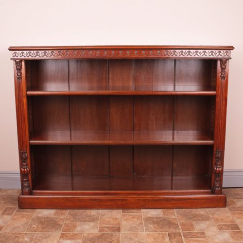 GOOD QUALITY WALNUT OPEN BOOKCASE - ADDITIONAL PHOTO 3