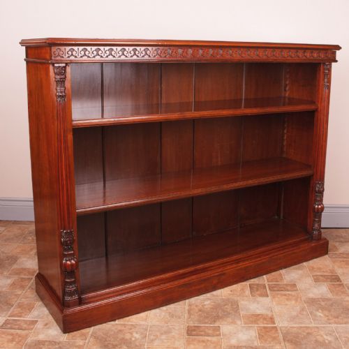 GOOD QUALITY WALNUT OPEN BOOKCASE - ADDITIONAL PHOTO 4