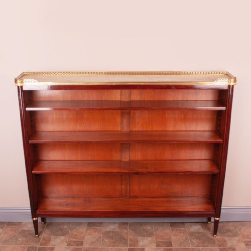 large french bookcase with marble top - CATEGORY: ANTIQUE BOOKCASES - DATED 1930
