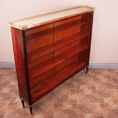 LARGE FRENCH BOOKCASE WITH MARBLE TOP - ADDITIONAL PHOTO 2