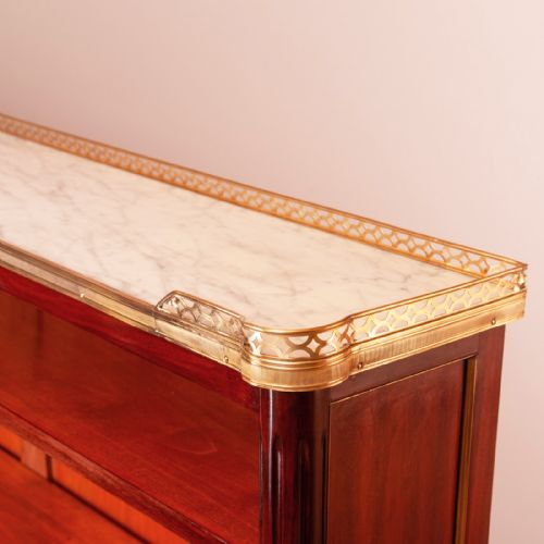 LARGE FRENCH BOOKCASE WITH MARBLE TOP - ADDITIONAL PHOTO 3
