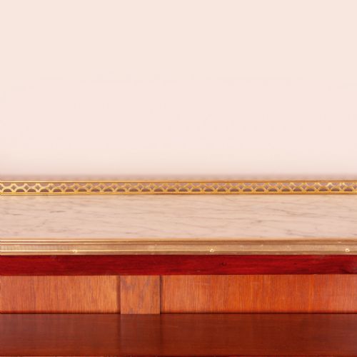 LARGE FRENCH BOOKCASE WITH MARBLE TOP - ADDITIONAL PHOTO 4