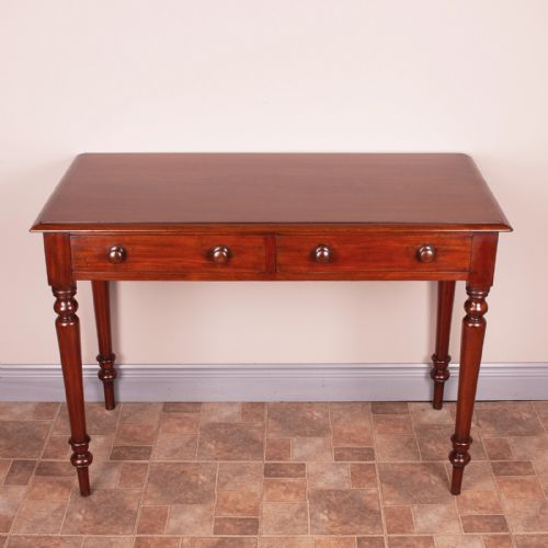 19THC TWO DRAWER MAHOGANY SIDE TABLE - ADDITIONAL PHOTO 1