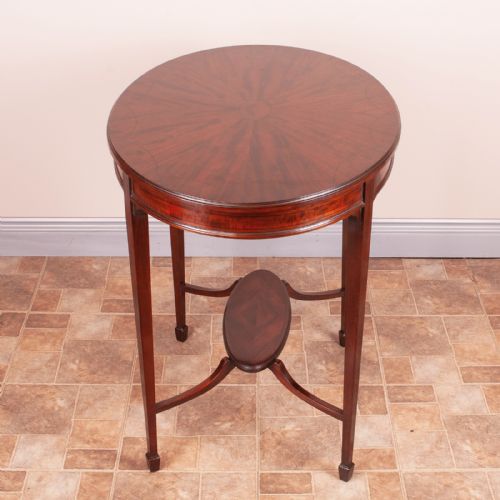 EDWARDIAN EBONY INLAID MAHOGANY OVAL OCCASIONAL TABLE - ADDITIONAL PHOTO 1