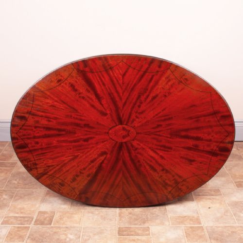 EDWARDIAN EBONY INLAID MAHOGANY OVAL OCCASIONAL TABLE - ADDITIONAL PHOTO 4
