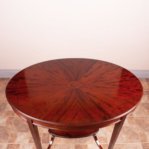 EDWARDIAN EBONY INLAID MAHOGANY OVAL OCCASIONAL TABLE - ADDITIONAL PHOTO 6