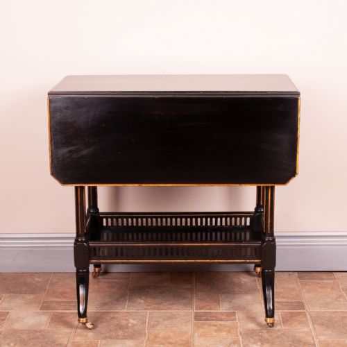 VICTORIAN AESTHETIC MOVEMENT EBONISED SUTHERLAND TABLE BY JENKS WOODS - ADDITIONAL PHOTO 1