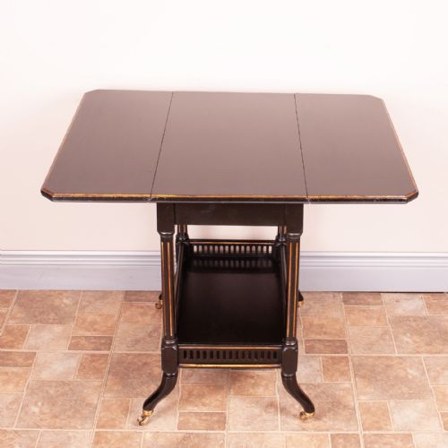 VICTORIAN AESTHETIC MOVEMENT EBONISED SUTHERLAND TABLE BY JENKS WOODS - ADDITIONAL PHOTO 3
