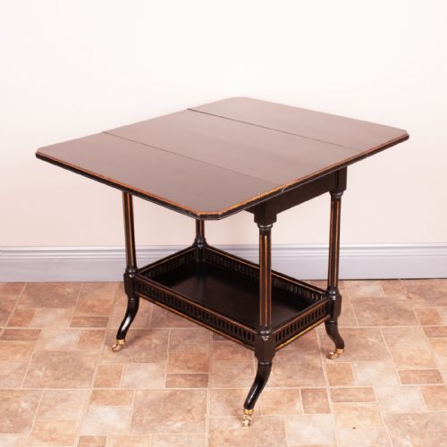 VICTORIAN AESTHETIC MOVEMENT EBONISED SUTHERLAND TABLE BY JENKS WOODS - ADDITIONAL PHOTO 5