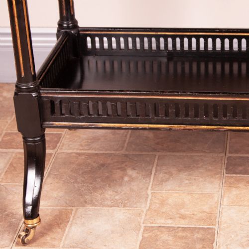 VICTORIAN AESTHETIC MOVEMENT EBONISED SUTHERLAND TABLE BY JENKS WOODS - ADDITIONAL PHOTO 8
