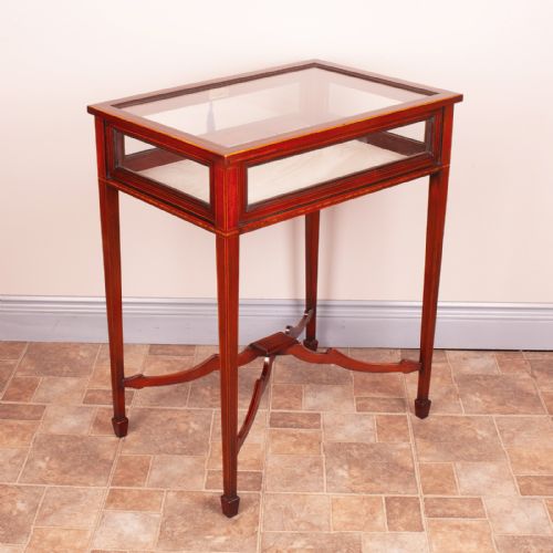 EDWARDIAN INLAID MAHOGANY BIJOUTERIE DISPLAY TABLE - ADDITIONAL PHOTO 5
