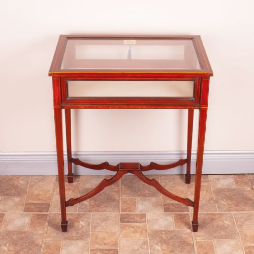 EDWARDIAN INLAID MAHOGANY BIJOUTERIE DISPLAY TABLE - ADDITIONAL PHOTO 6