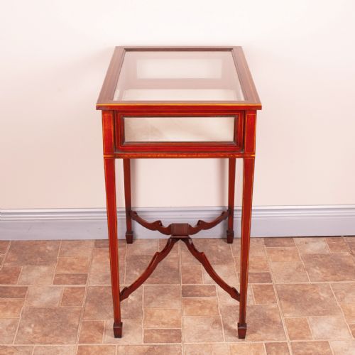 EDWARDIAN INLAID MAHOGANY BIJOUTERIE DISPLAY TABLE - ADDITIONAL PHOTO 7