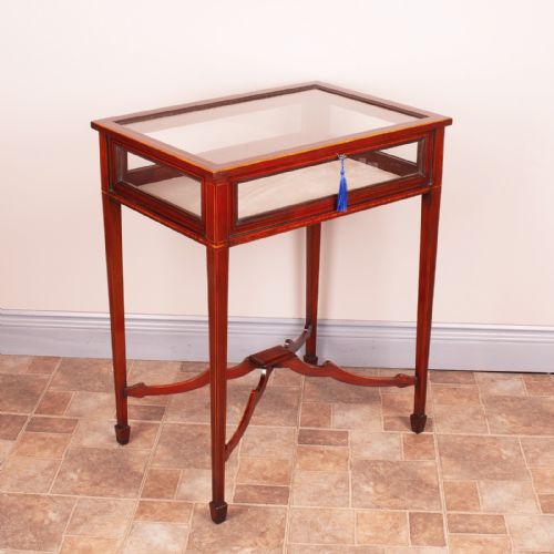 EDWARDIAN INLAID MAHOGANY BIJOUTERIE DISPLAY TABLE - ADDITIONAL PHOTO 8
