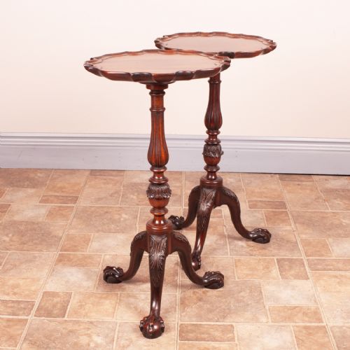 VERY GOOD QUALITY PAIR OF CARVED MAHOGANY WINE TABLES - ADDITIONAL PHOTO 3