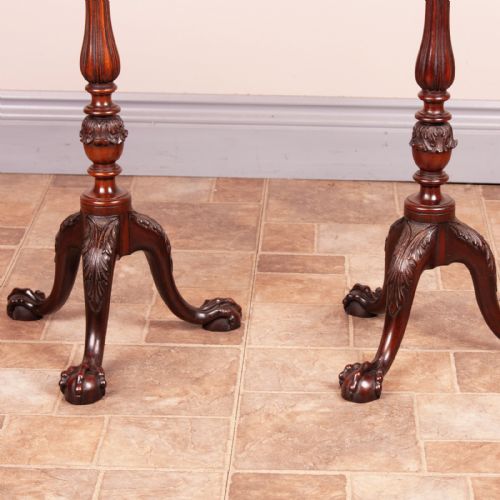 VERY GOOD QUALITY PAIR OF CARVED MAHOGANY WINE TABLES - ADDITIONAL PHOTO 4