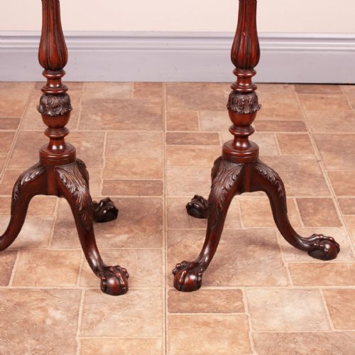 VERY GOOD QUALITY PAIR OF CARVED MAHOGANY WINE TABLES - ADDITIONAL PHOTO 8