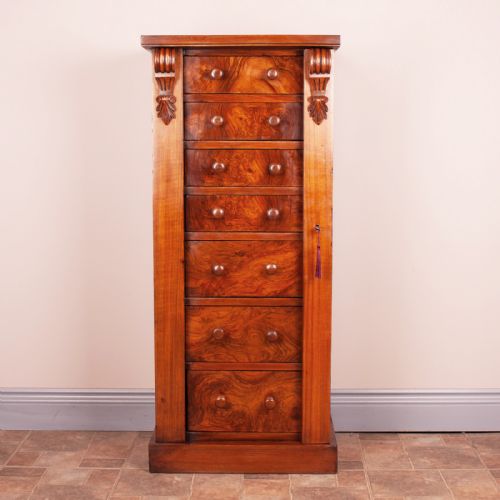 VICTORIAN WALNUT WELLINGTON CHEST OF DRAWERS - ADDITIONAL PHOTO 1