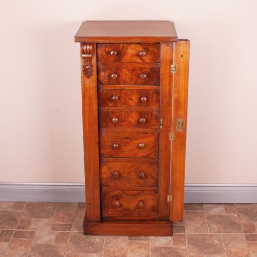 VICTORIAN WALNUT WELLINGTON CHEST OF DRAWERS - ADDITIONAL PHOTO 2