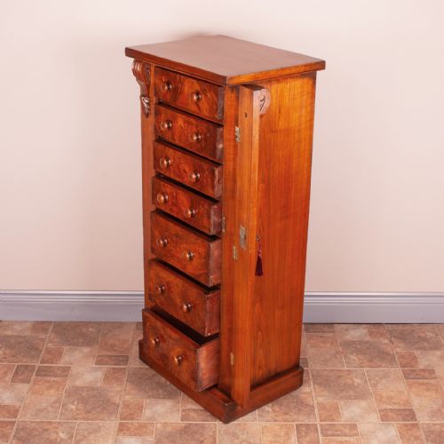 VICTORIAN WALNUT WELLINGTON CHEST OF DRAWERS - ADDITIONAL PHOTO 4