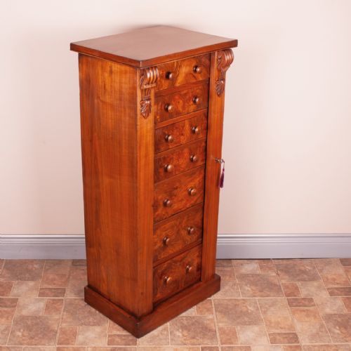 VICTORIAN WALNUT WELLINGTON CHEST OF DRAWERS - ADDITIONAL PHOTO 5