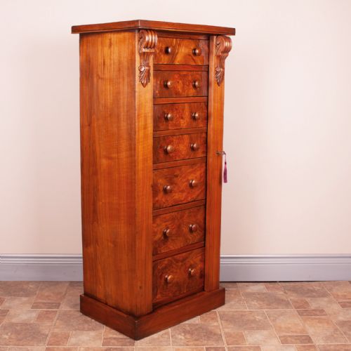 VICTORIAN WALNUT WELLINGTON CHEST OF DRAWERS - ADDITIONAL PHOTO 6