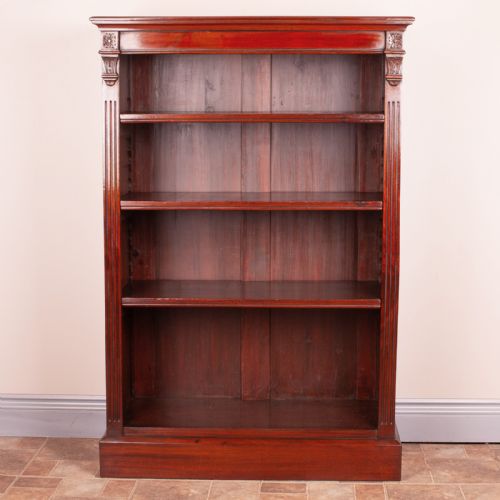 GOOD QUALITY EDWARDIAN MAHOGANY OPEN BOOKCASE - ADDITIONAL PHOTO 1