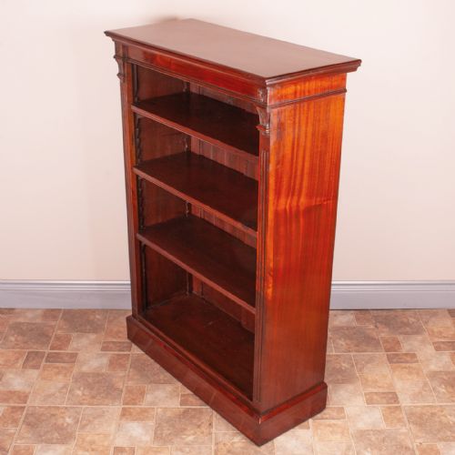 GOOD QUALITY EDWARDIAN MAHOGANY OPEN BOOKCASE - ADDITIONAL PHOTO 2
