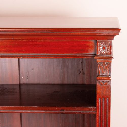 GOOD QUALITY EDWARDIAN MAHOGANY OPEN BOOKCASE - ADDITIONAL PHOTO 5
