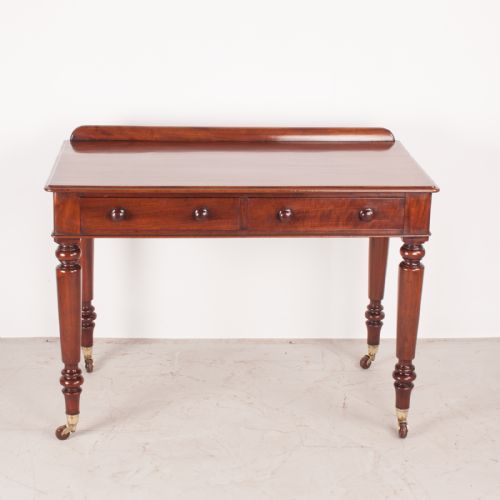FINE QUALITY 19THC MAHOGANY TWO DRAWER SIDE TABLE BY W WILLIAMSON SONS OF GUILDFORD - ADDITIONAL PHOTO 5
